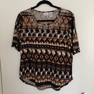 KIM Rogers, PS top with silver stud neckline